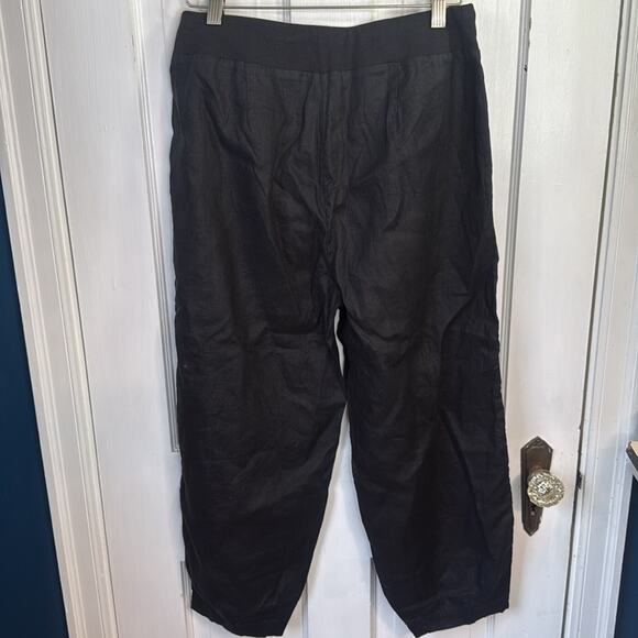 Eileen Fisher Black Casual Linen Drawstring Slouchy Pants NEW W1306 Sz XS - Picture 6 of 8